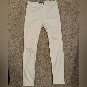 Hollister White Ripped High Rise Jeans